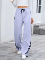 Side Striped Wide Leg Pants