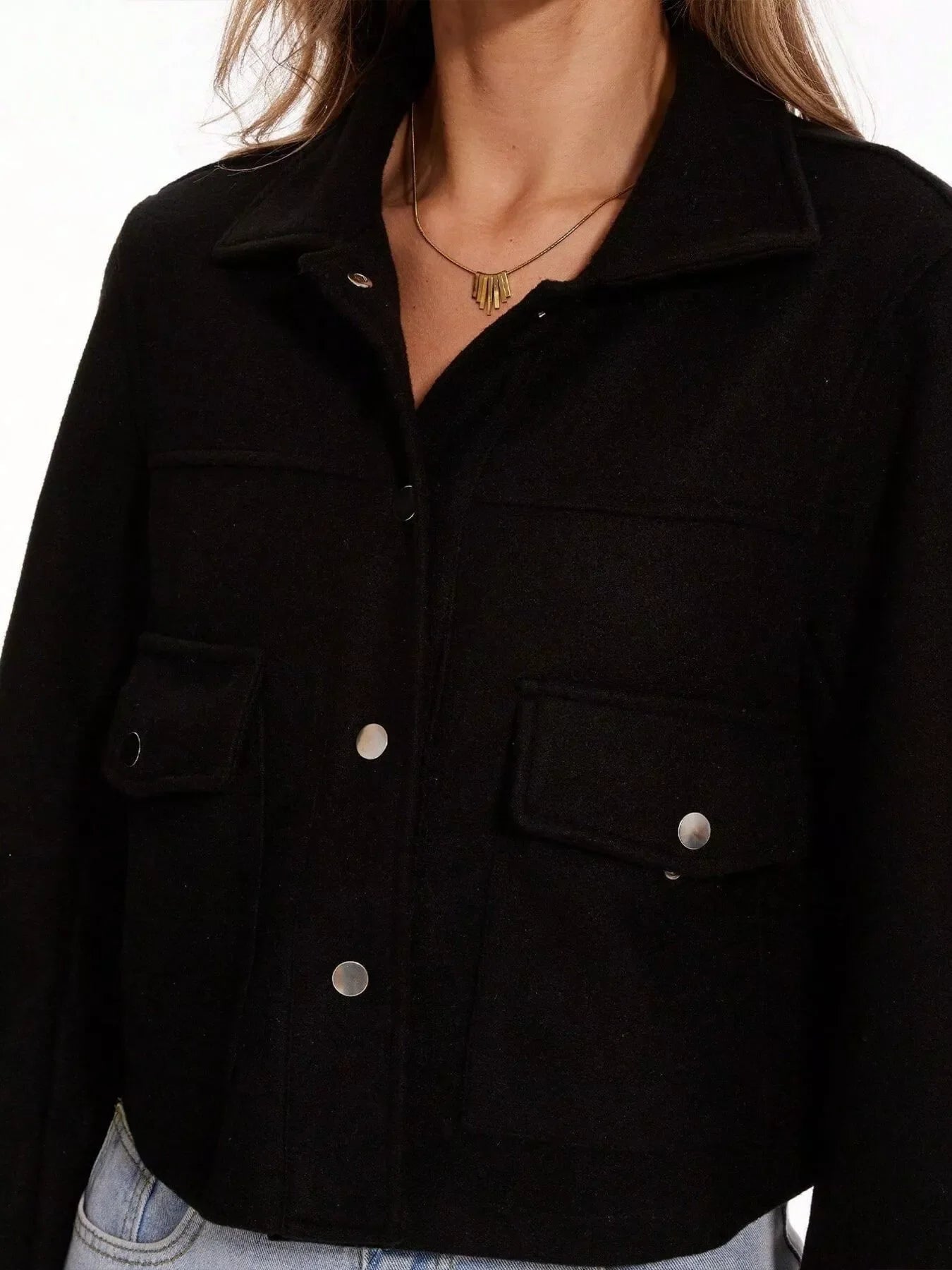 Snap Down Long Sleeve Jacket