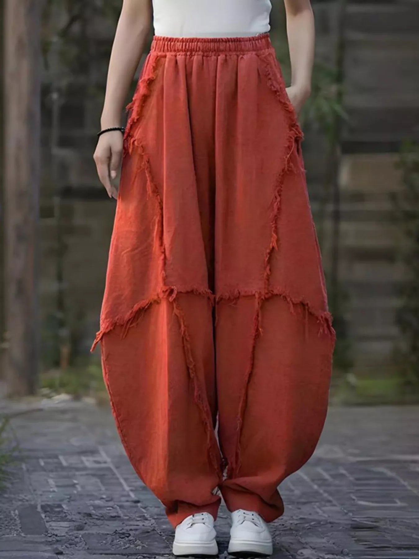 Frayed Edge Harem Pants