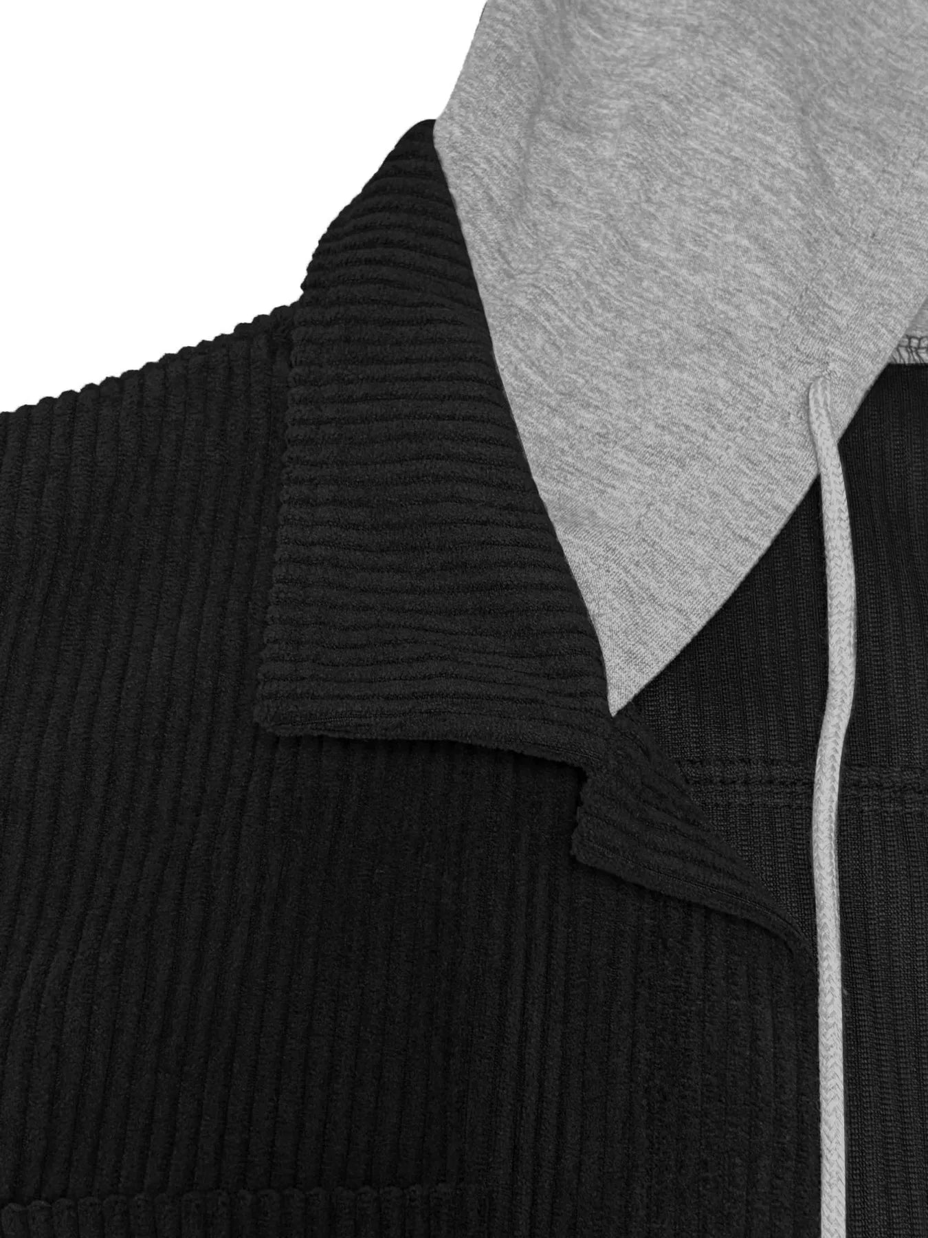 Hooded Corduroy Button-Down Jacket