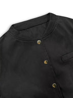 Snap Down Cropped Bomber Jacket