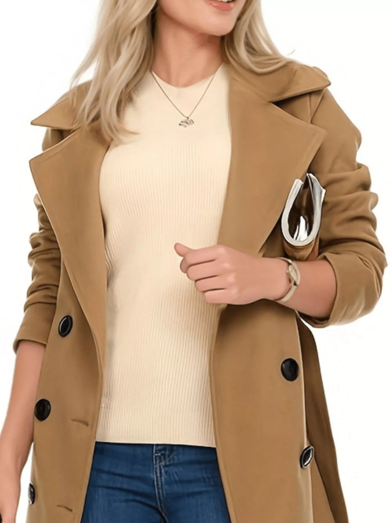 Double Breasted Long Sleeve Coat