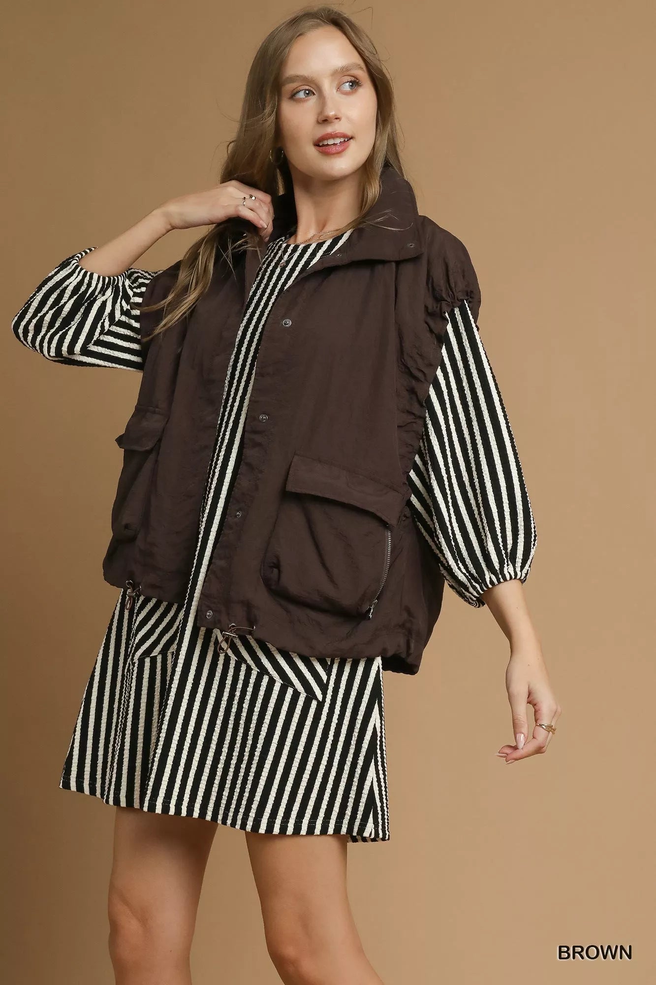 Umgee Nylon Vest with Pockets