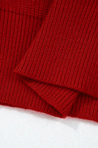 Lantern Sleeve V Neck Knot Back Sweater