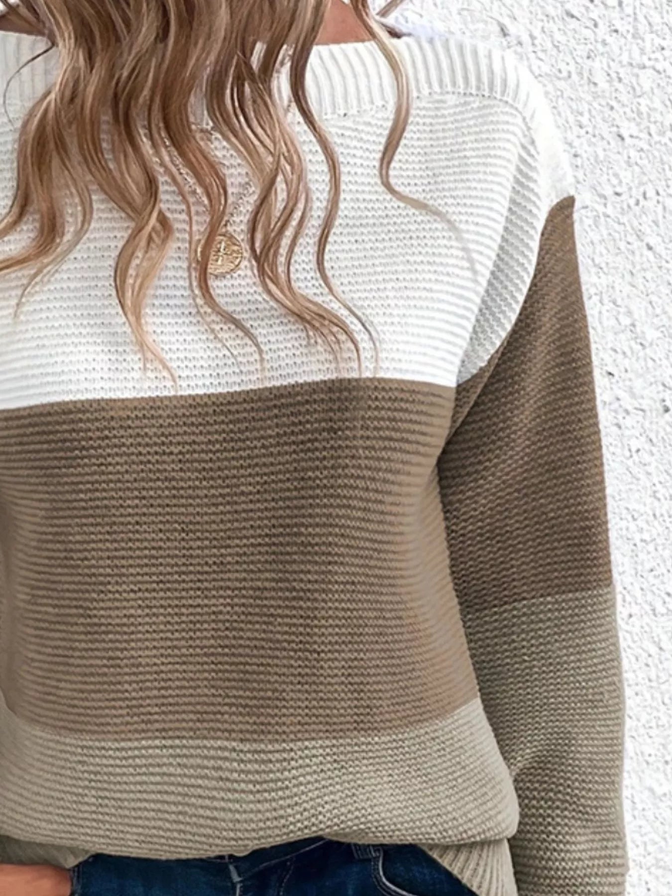 Color Block Long Sleeve Sweater