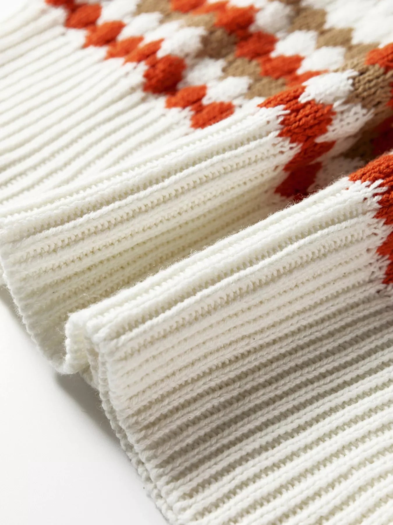 Stripe Eyelet Patterned Drop Shoulder Sweater