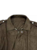 Suede Cropped Bomber Jacket