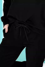 Relaxed Fit Zip Collar Top and Pants Set