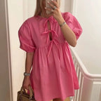 Leopard Bow Tie Front Dress