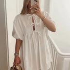 Leopard Bow Tie Front Dress