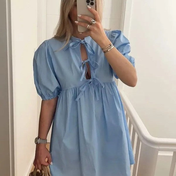 Leopard Bow Tie Front Dress