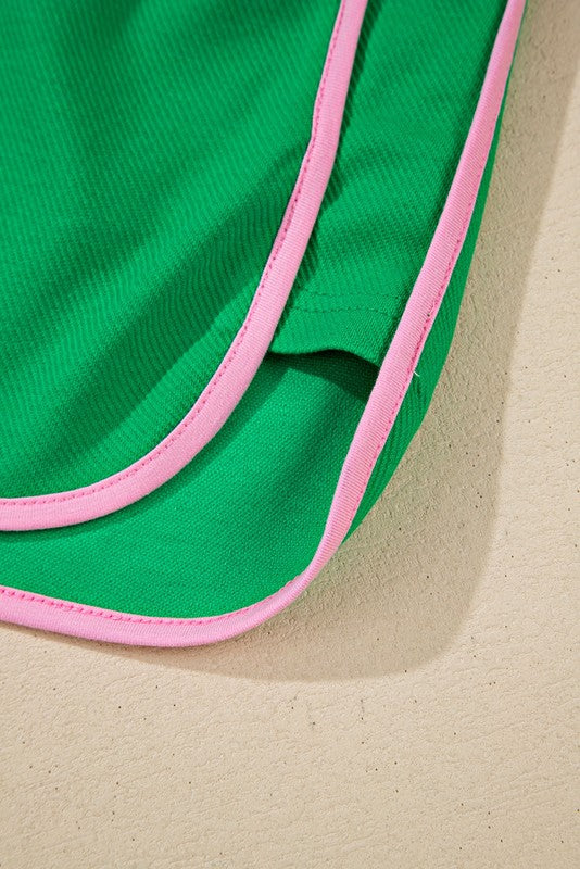 Cotton Green Two Tone Textured Tee and Shorts Set