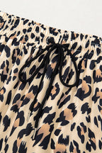 Allover Leopard Print Wide Leg Pants