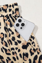 Allover Leopard Print Wide Leg Pants