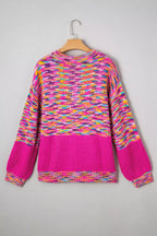 Colorful Knit Crew Neck Sweater