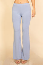 Ribbed Sleeveless Crop Top & Flared Pants Set