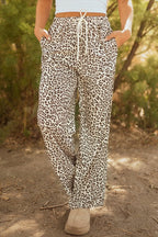 Leopard Drawstring Loose Pants