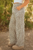 Leopard Drawstring Loose Pants