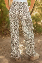 Leopard Drawstring Loose Pants