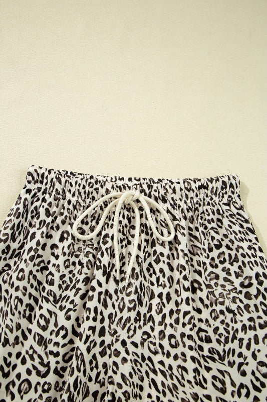 Leopard Drawstring Loose Pants