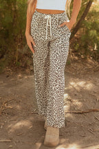 Leopard Drawstring Loose Pants