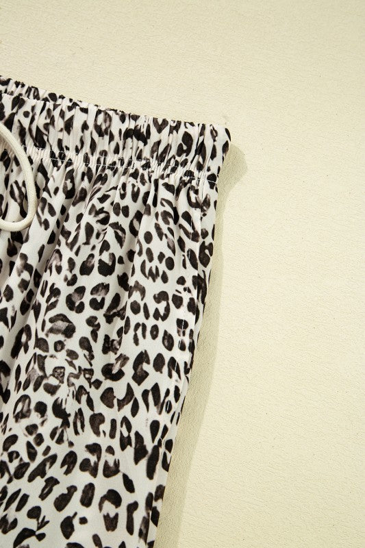 Leopard Drawstring Loose Pants