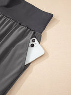 Elastic High Waist Pocketed Cargo Jogger Pants