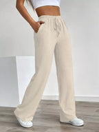 Texture Wide Leg Pants