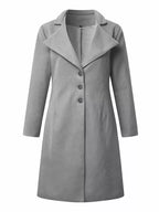 Full Size Single-Breasted Long Sleeve Overcoat Plus Size