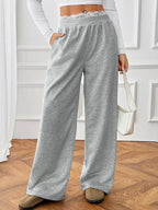 Lace Detail Wide Leg Casual Pants