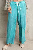 POL Elastic Waistband Wide Leg Pants with Drawstring
