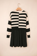 HIDDEN GEMS | Stripe Patchwork Sweater Mini Dress
