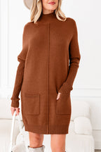 HIDDEN GEMS | Ribbed Mock Neck Sweater Dress
