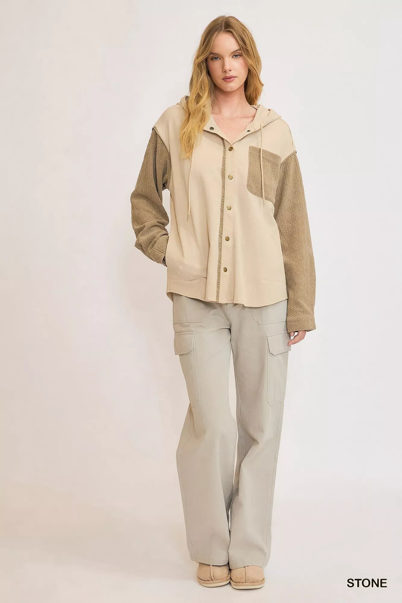 Umgee Washed French Terry Shacket