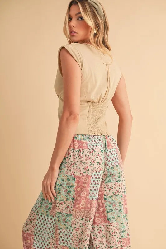 Aemi+Co Printed Wide Leg Pants