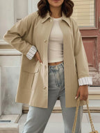 Button-Down Dropped Shoulder Outerwear