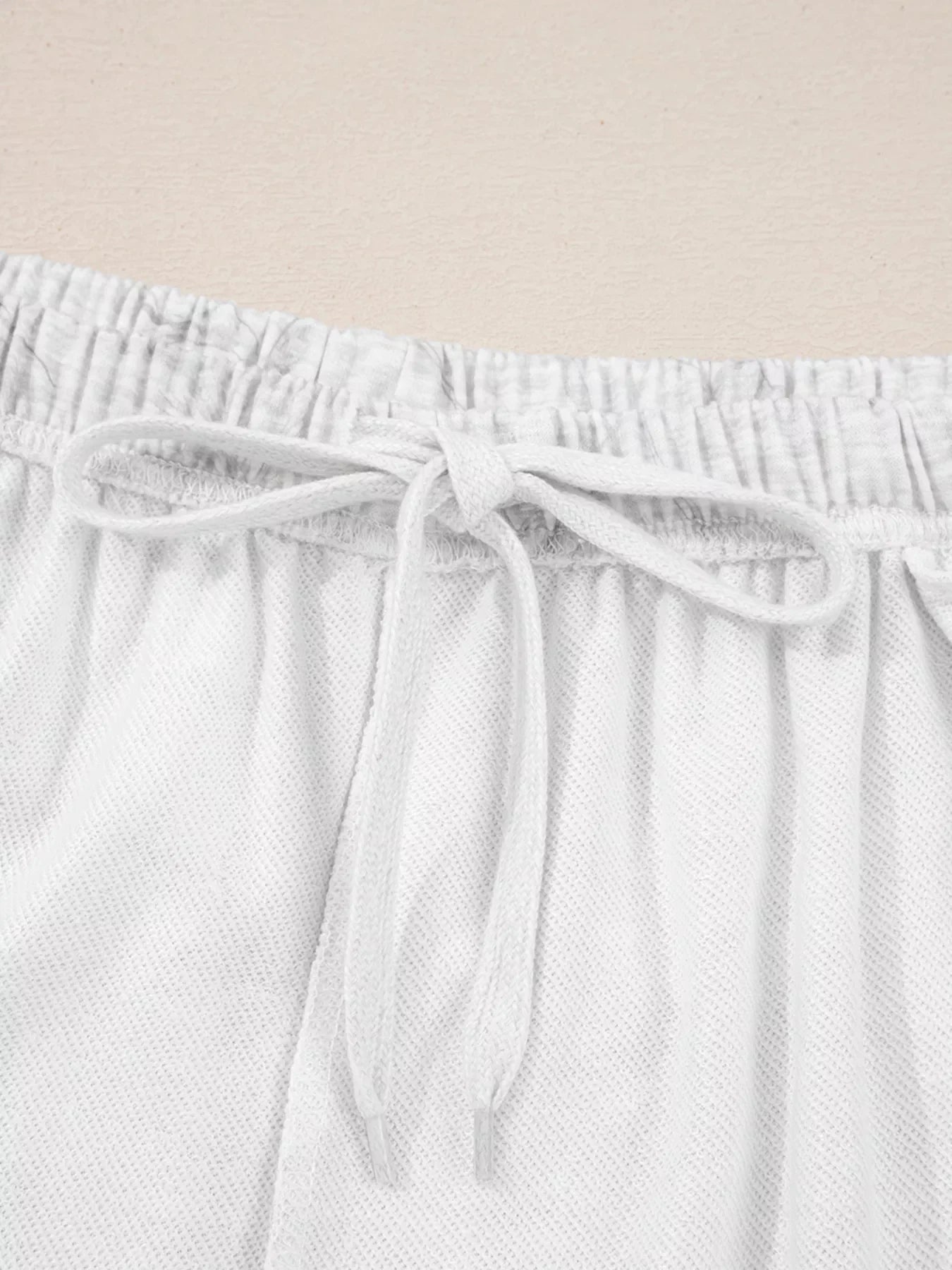 Abstract Print Loose Drop Sleeve Hoodie and Elastic Waistband Pants Set