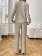 Ribbed Long Sleeve Top and Pants Lounge Set