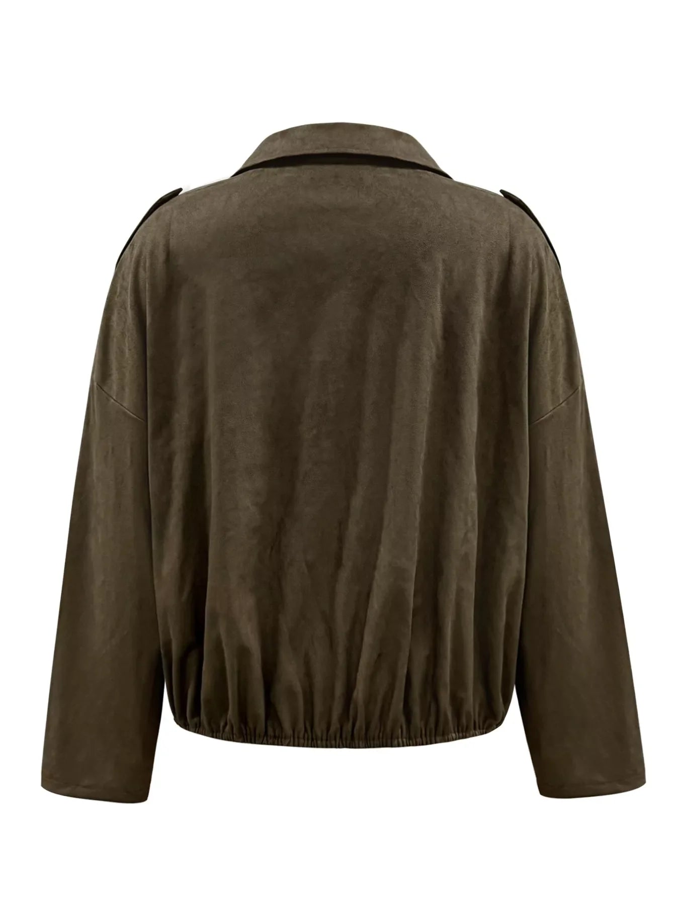 Suede Cropped Bomber Jacket