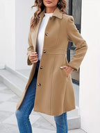 Button-Down Wool Blend Coat