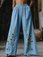 Floral Wide Leg Pants