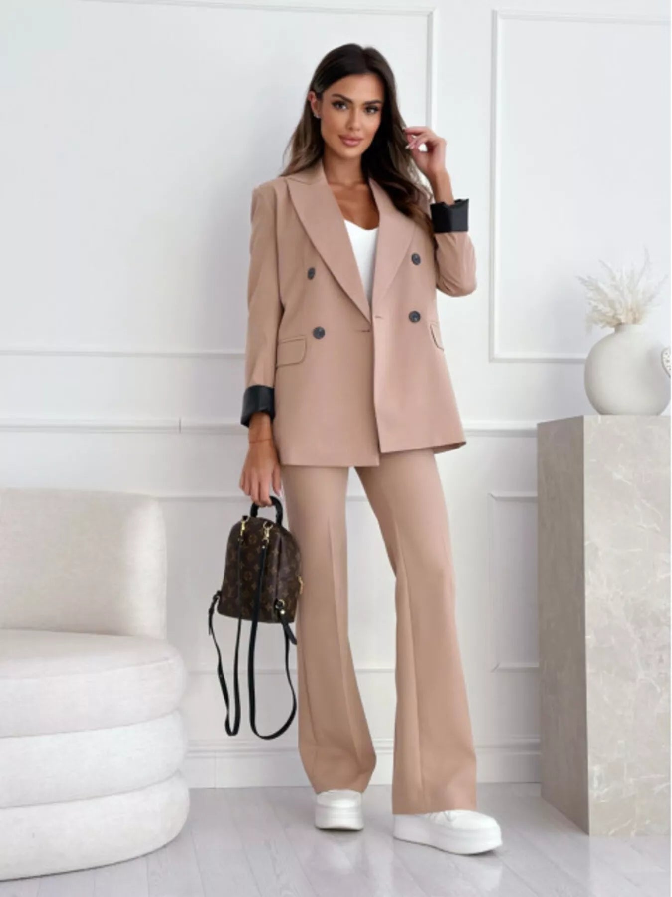 Lapel Collar Long Sleeve Blazer