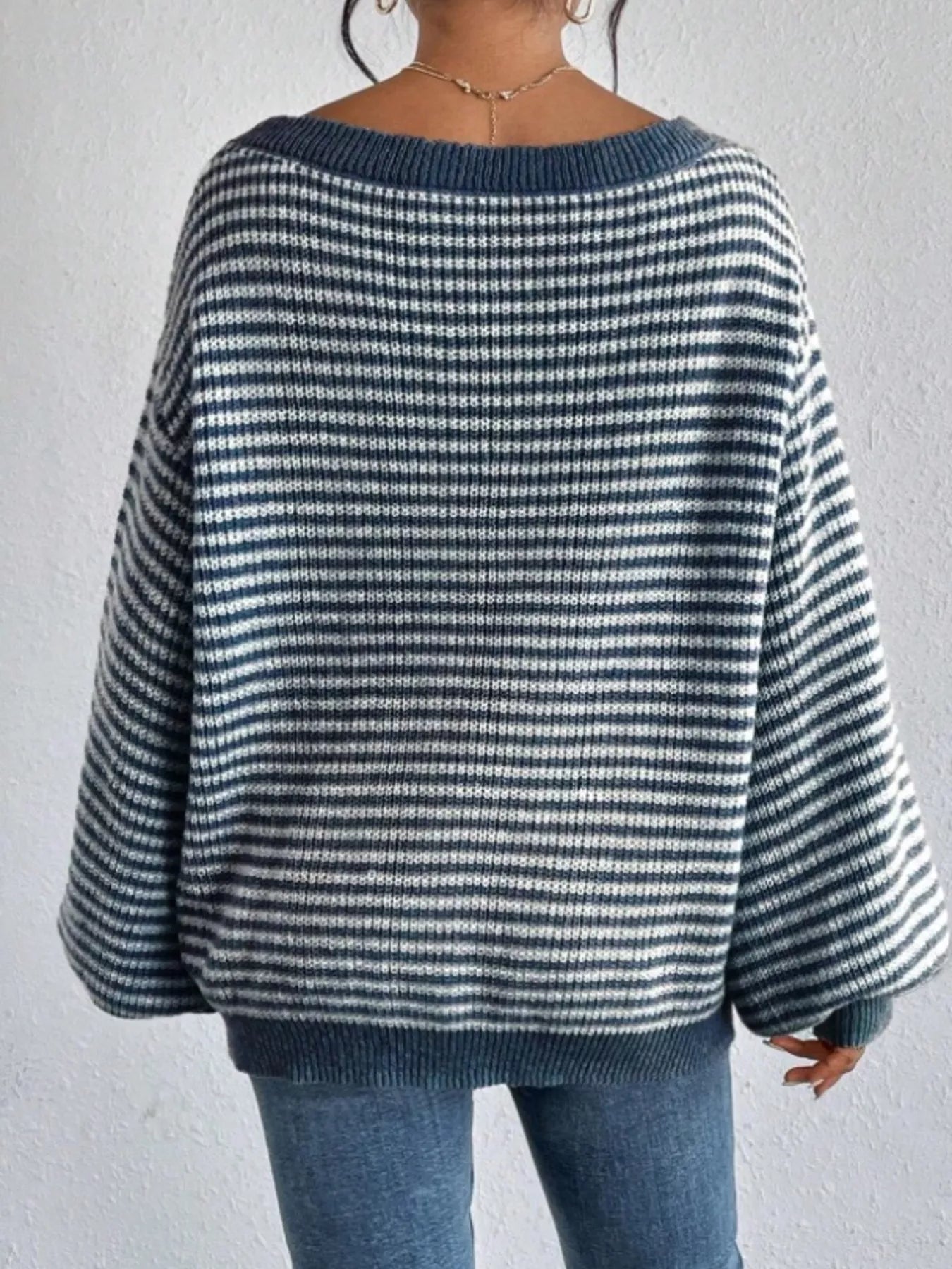 Striped Boat Neck Sweater