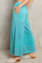 POL Elastic Waistband Wide Leg Pants with Drawstring