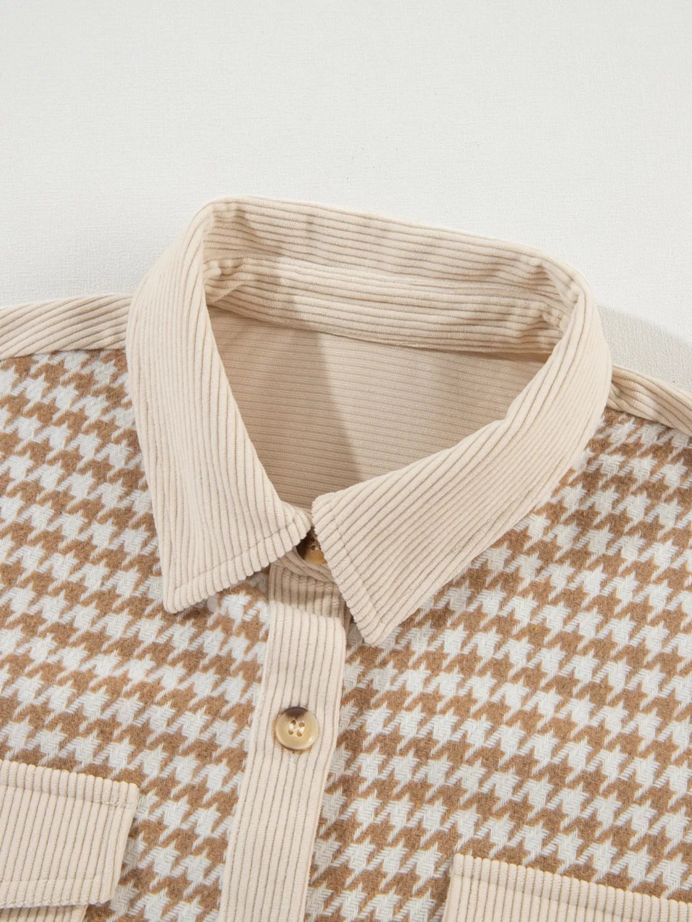 Houndstooth Button-Down Jacket