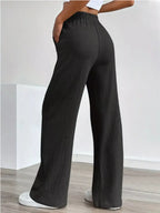 Texture Wide Leg Pants