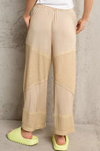POL Elastic Waistband Wide Leg Pants with Drawstring