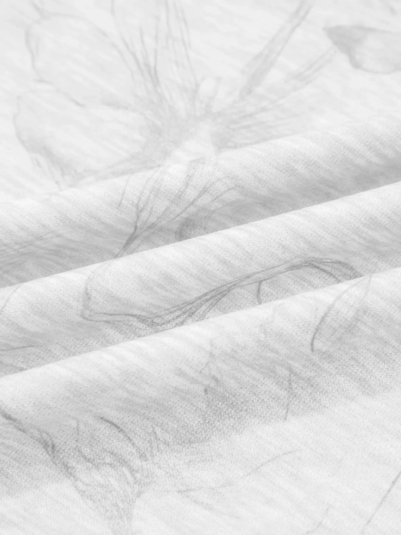 Abstract Print Loose Drop Sleeve Hoodie and Elastic Waistband Pants Set