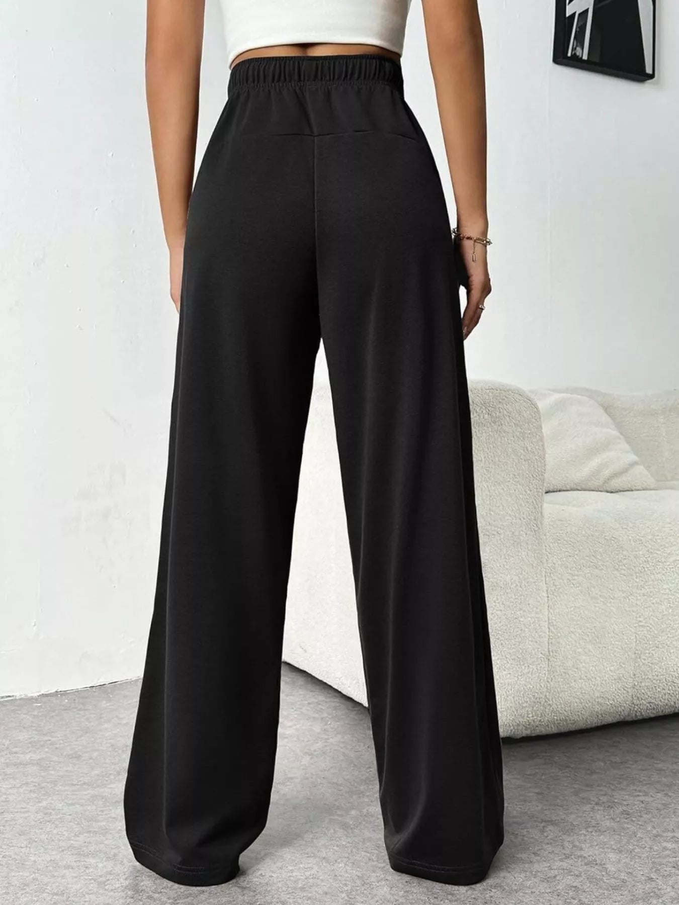 Drawstring Wide Leg Pants