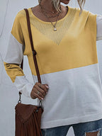 Color Block Round Neck Sweater